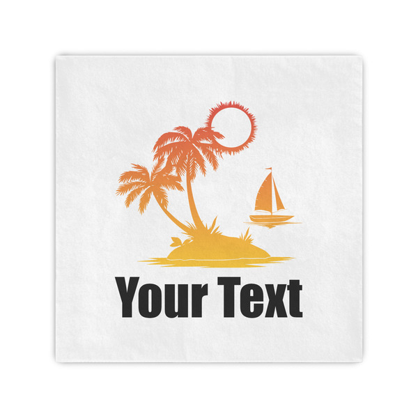 Custom Tropical Sunset Standard Cocktail Napkins (Personalized)