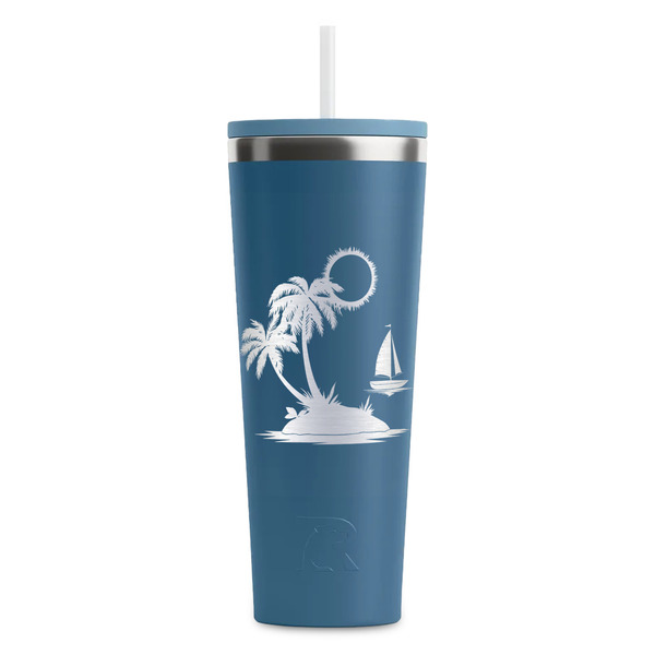 Custom Tropical Sunset RTIC Everyday Tumbler with Straw - 28oz