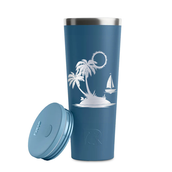 Tropical Sunset Steel Blue RTIC Everyday Tumbler - 28 oz. - Lid Off