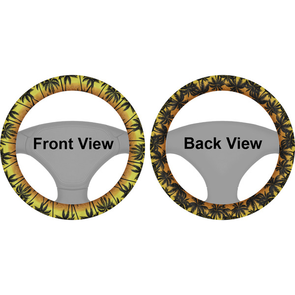 Tropical Sunset Steering Wheel Cover- Front and Back
