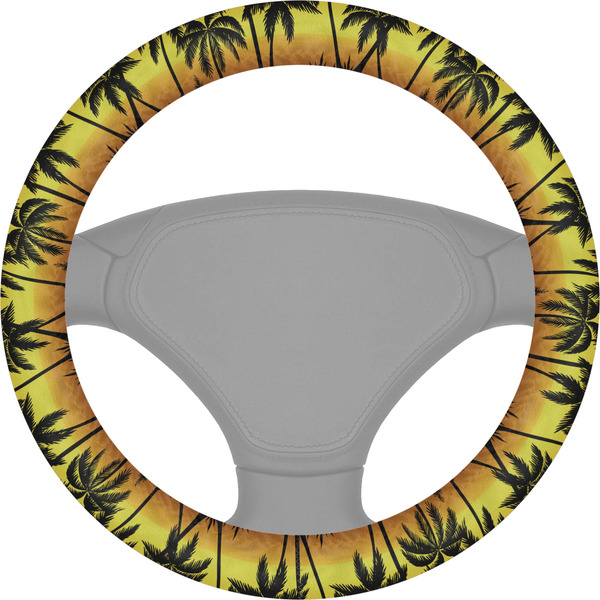 Custom Tropical Sunset Steering Wheel Cover