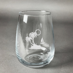 Tropical Sunset Stemless Wine Glass - Engraved