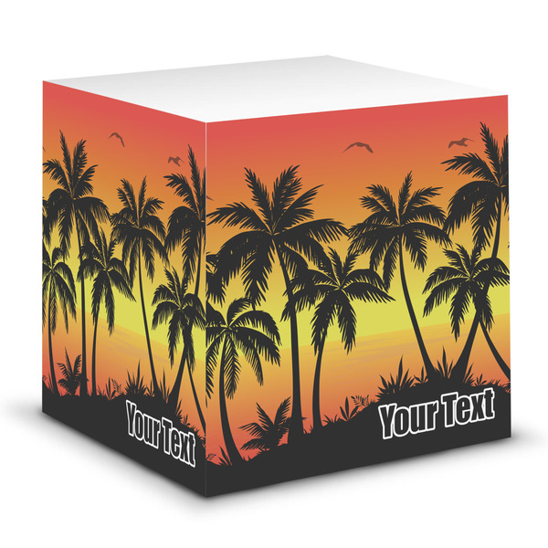 Custom Tropical Sunset Sticky Note Cube (Personalized)
