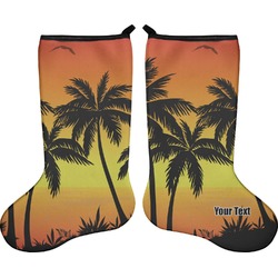 Tropical Sunset Holiday Stocking - Double-Sided - Neoprene (Personalized)