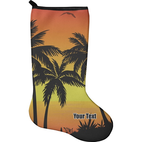 Custom Tropical Sunset Holiday Stocking - Neoprene (Personalized)