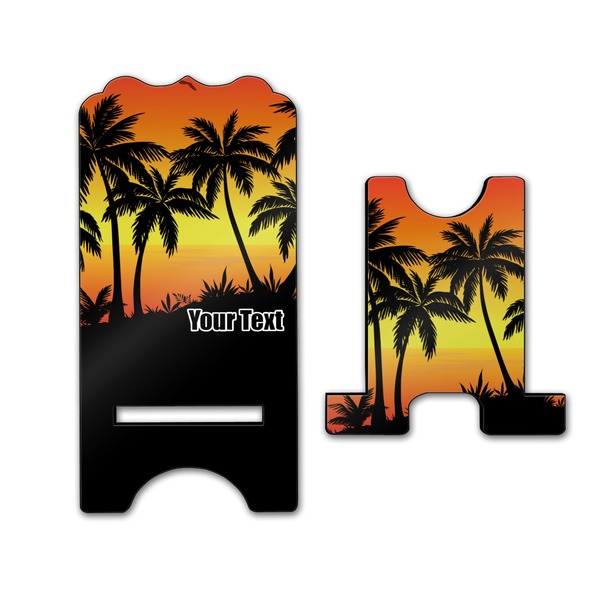 Tropical Sunset Stylized Phone Stand - Front & Back - Large