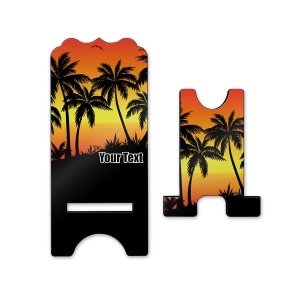 Tropical Sunset Stylized Phone Stand - Front & Back - Small