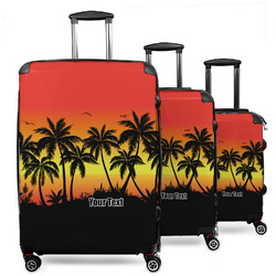 Tropical Sunset 3 Piece Luggage Set - 20" Carry On, 24" Medium Checked, 28" Large Checked (Personalized)