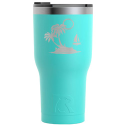 Tropical Sunset RTIC Tumbler - Teal - Engraved Front (Personalized)