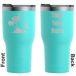 Tropical Sunset RTIC Tumbler - Teal - Engraved Front & Back (Personalized)