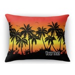 Tropical Sunset Rectangular Throw Pillow Case (Personalized)