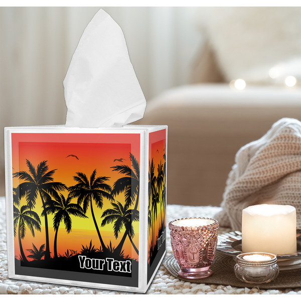 Tropical Sunset Tissue Box - LIFESTYLE