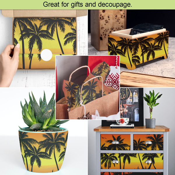 Tropical Sunset Tissue Paper - In Use Collage