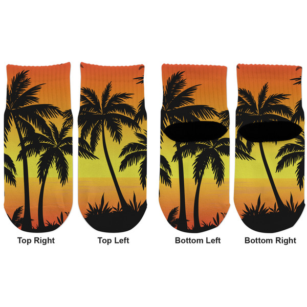 Tropical Sunset Toddler Ankle Socks - Double Pair - Front and Back - Apvl
