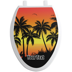 Tropical Sunset Toilet Seat Decal - Elongated (Personalized)