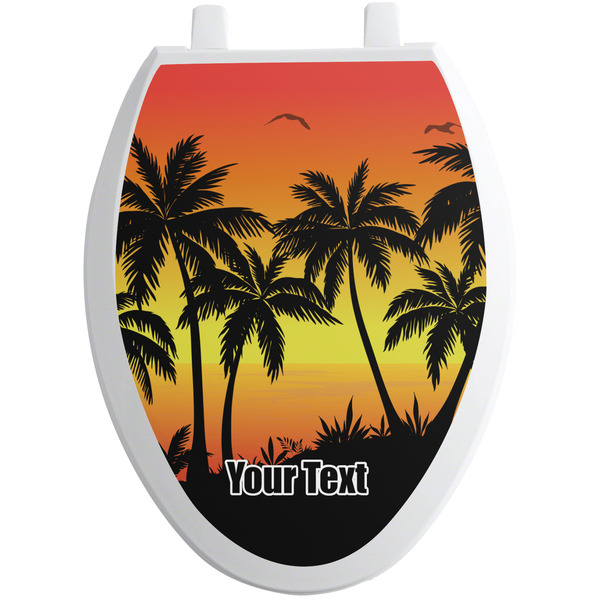 Tropical Sunset Toilet Seat Decal Elongated