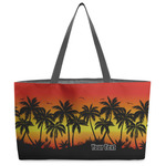 Tropical Sunset Beach Totes Bag - w/ Black Handles (Personalized)