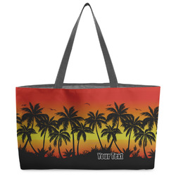 Tropical Sunset Beach Totes Bag - w/ Black Handles (Personalized)
