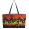 Tropical Sunset Tote w/Black Handles - Front View