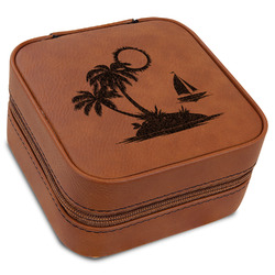 Tropical Sunset Travel Jewelry Box - Leather