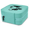Tropical Sunset Travel Jewelry Boxes - Leather - Teal - View from Rear