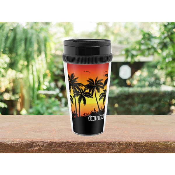 Tropical Sunset Travel Mug Lifestyle (Personalized)