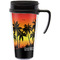 Tropical Sunset Travel Mug with Black Handle - Front