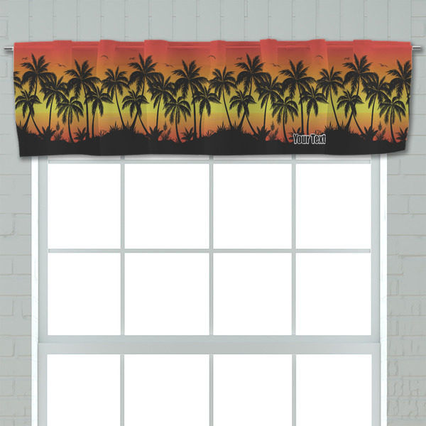 Tropical Sunset Valance - Closeup on window