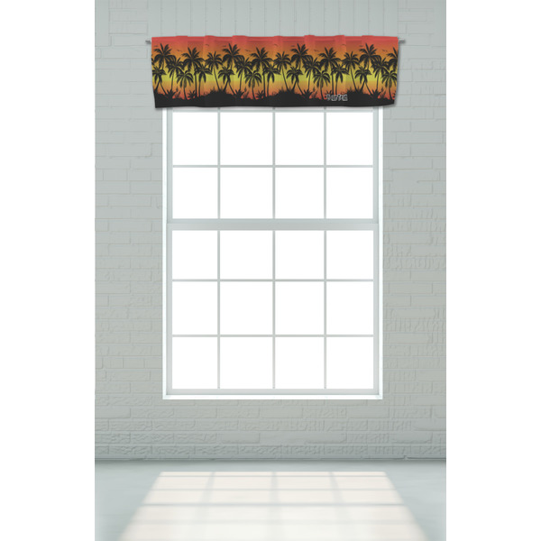 Tropical Sunset Valance - On window