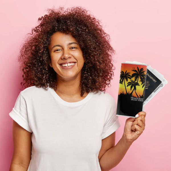 Tropical Sunset Vinyl Document Holder - LIFESTYLE