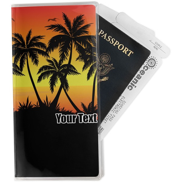 Custom Tropical Sunset Travel Document Holder
