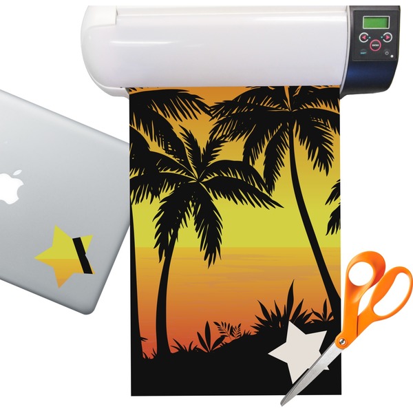 Custom Tropical Sunset Sticker Vinyl Sheet (Permanent)