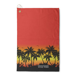 Tropical Sunset Waffle Weave Golf Towel (Personalized)