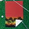 Tropical Sunset Waffle Weave Golf Towel - In Context