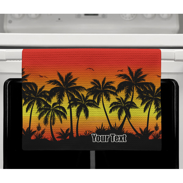 Tropical Sunset Waffle Weave Towel - Full Color Print - Lifestyle2 Image
