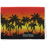 Tropical Sunset Kitchen Towel - Waffle Weave - Full Color Print (Personalized)
