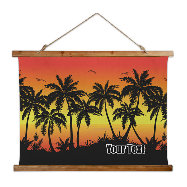 Custom Tropical Sunset Wall Hanging Tapestry - Wide (Personalized)