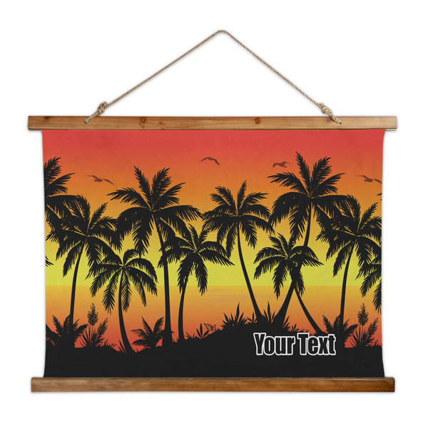 Custom Tropical Sunset Wall Hanging Tapestry - Wide (Personalized)
