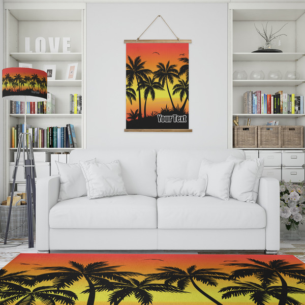 Tropical Sunset Wall Hanging Tapestry - Portrait - IN CONTEXT