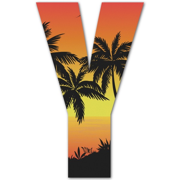 Custom Tropical Sunset Letter Decal - Large (Personalized)