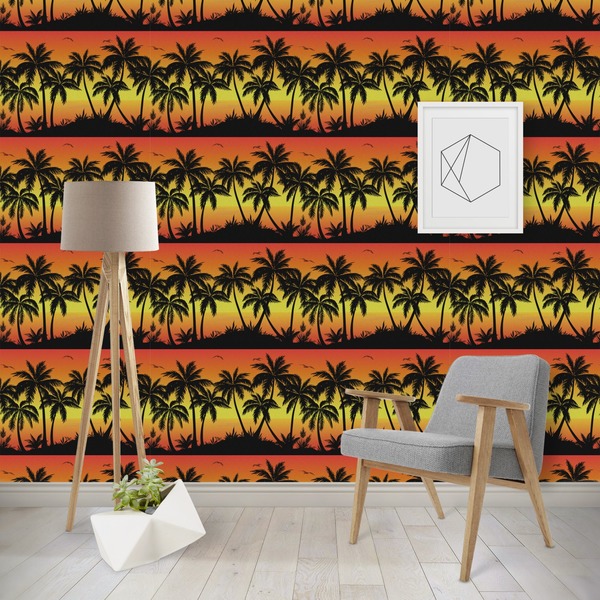 Custom Tropical Sunset Wallpaper & Surface Covering (Peel & Stick - Repositionable)