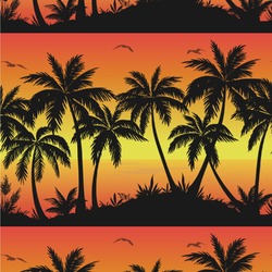Tropical Sunset Wallpaper & Surface Covering (Peel & Stick 24"x 24" Sample)