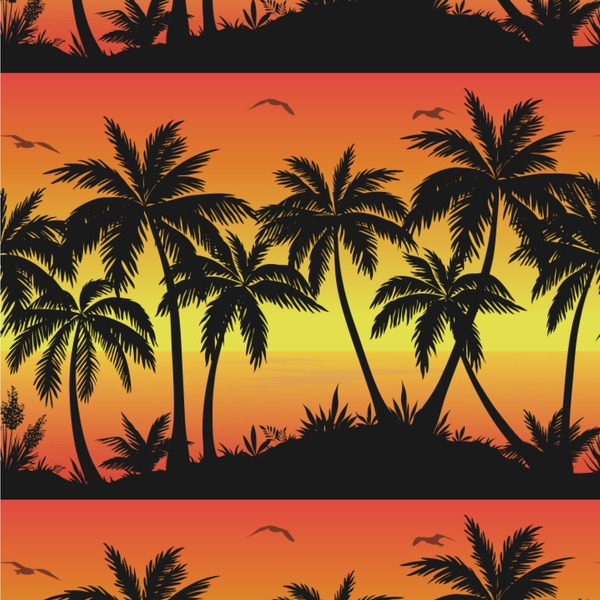 Custom Tropical Sunset Wallpaper & Surface Covering (Water Activated 24"x 24" Sample)