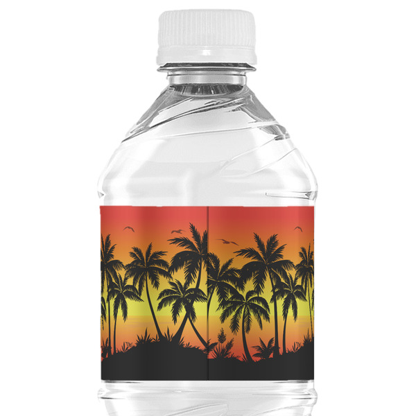 Tropical Sunset Water Bottle Label - Back View