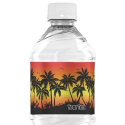 Tropical Sunset Water Bottle Labels - Custom Sized (Personalized)