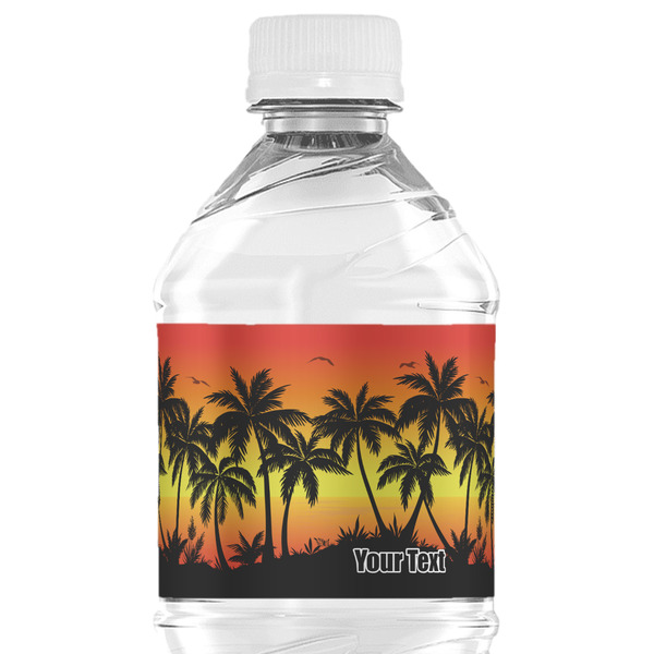 Custom Tropical Sunset Water Bottle Labels - Custom Sized (Personalized)