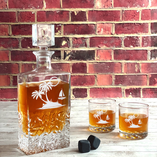 Tropical Sunset Whiskey Decanters - 26oz Rect - LIFESTYLE