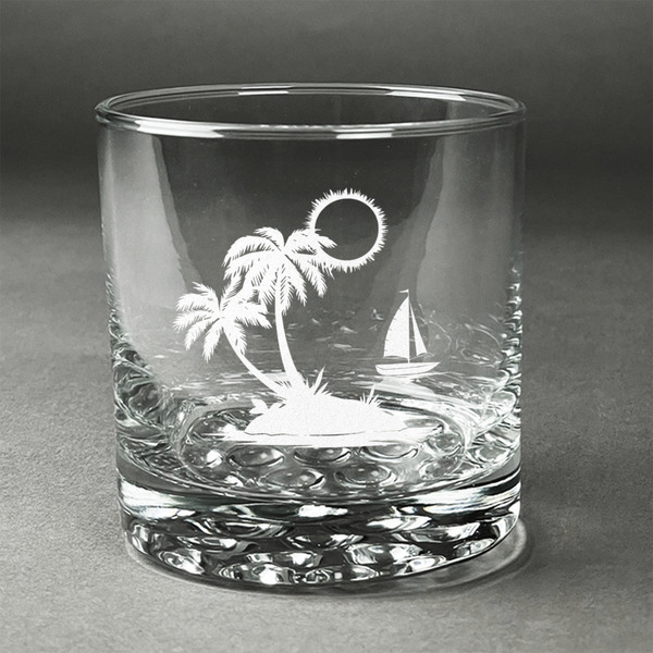 Custom Tropical Sunset Whiskey Glass - Engraved