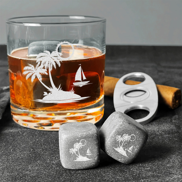 Tropical Sunset Whiskey Stones - Set of 9 - In Context