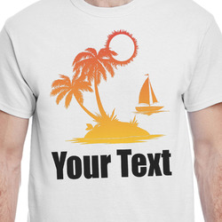 Tropical Sunset T-Shirt - White - XL (Personalized)